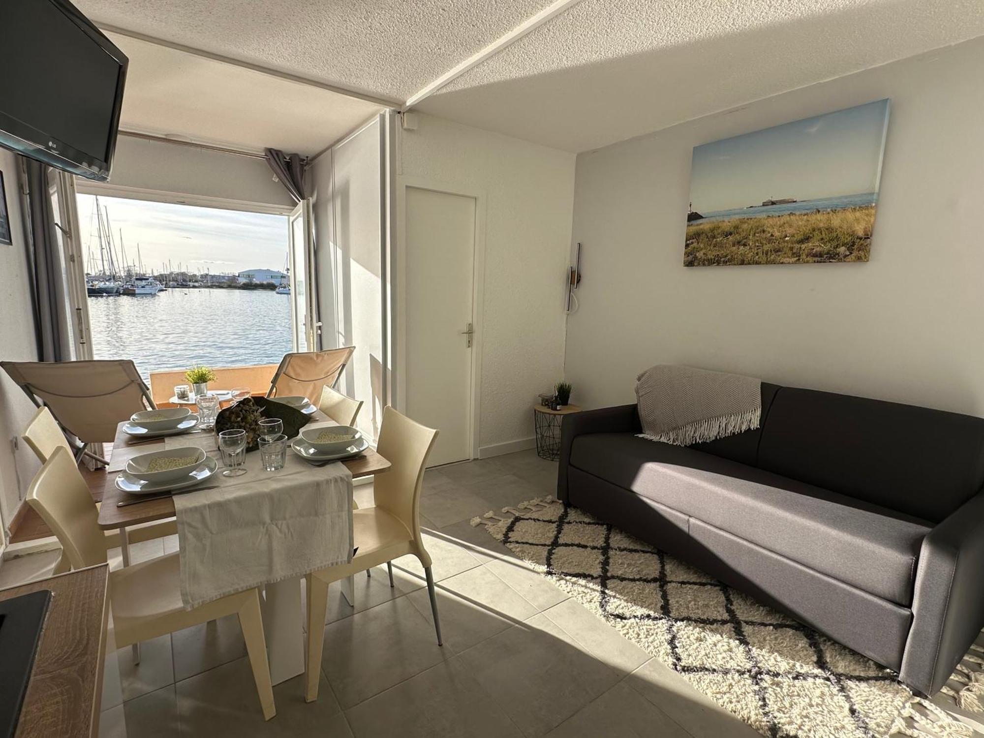 Studio - Les Pieds Dans L'Eau Agreable En Toutes Saisons 4 Couchages - Climatisation - Parking Prive - Piscine Sur Mer - Vue Magnifique Et Rare - Situation Optimum - Les Argonautes - Ile Des Pecheurs - Cap D'Agde Exteriör bild